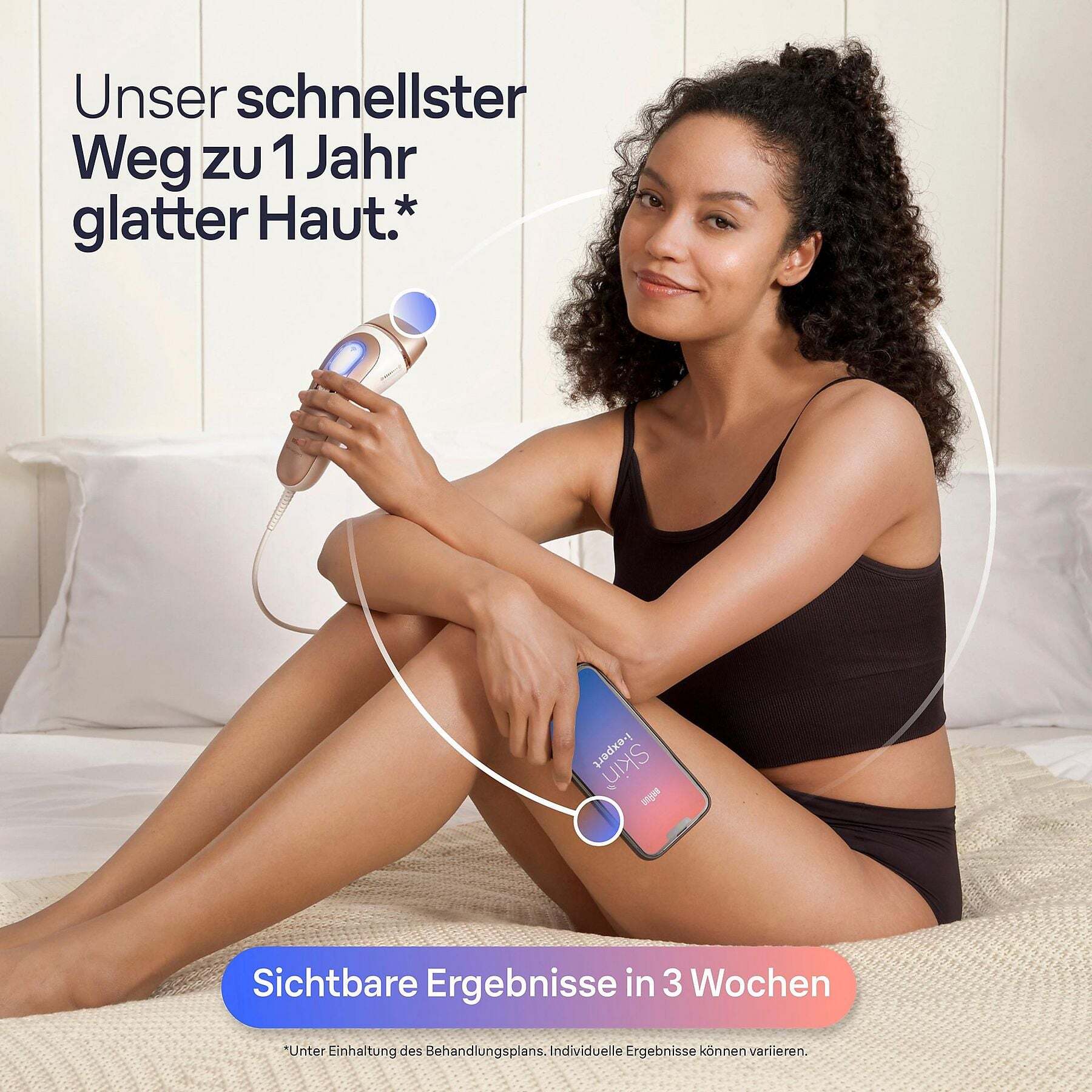 Braun Skin i.expert PL7253 Weiß/Roségold, Smartes IPL-Haarentfernungssystem mit App-Anbindung, Echtzeit-Feedback, 3 Aufsätzen und Tasche. | Zustand: Neu – Bild 3