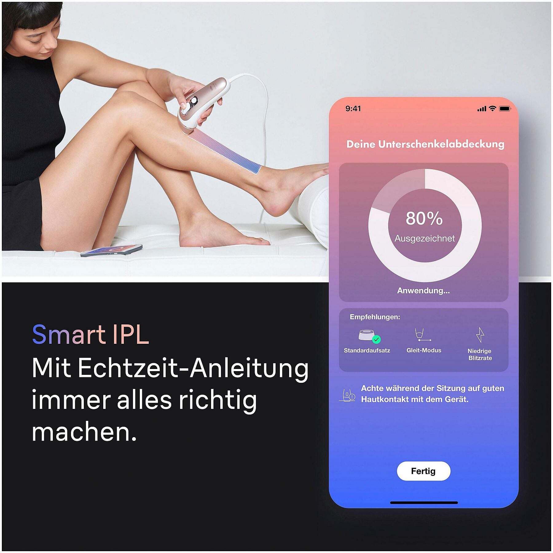 Braun Skin i.expert PL7253 Weiß/Roségold, Smartes IPL-Haarentfernungssystem mit App-Anbindung, Echtzeit-Feedback, 3 Aufsätzen und Tasche. | Zustand: Neu – Bild 4