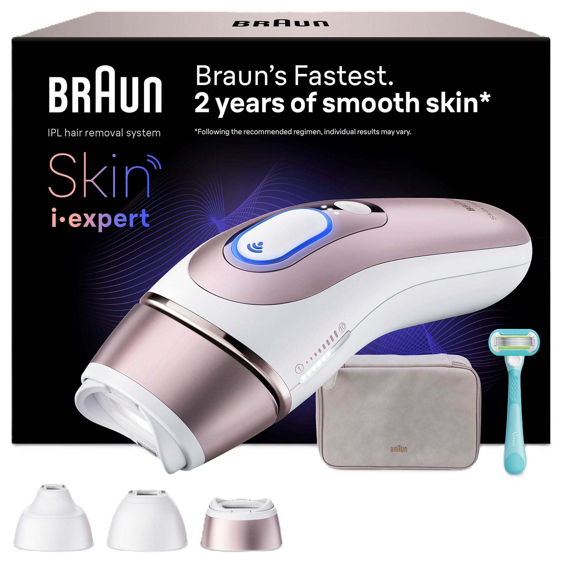 BRAUN IPL PL7321 Skin i-expert Pro IPL Haarentferner , Intelligentes IPL-Haarentfernungsgerät mit 3 Aufsätzen, Smart-Flex-Kopf und App-Anbindung. | Zustand: Neu