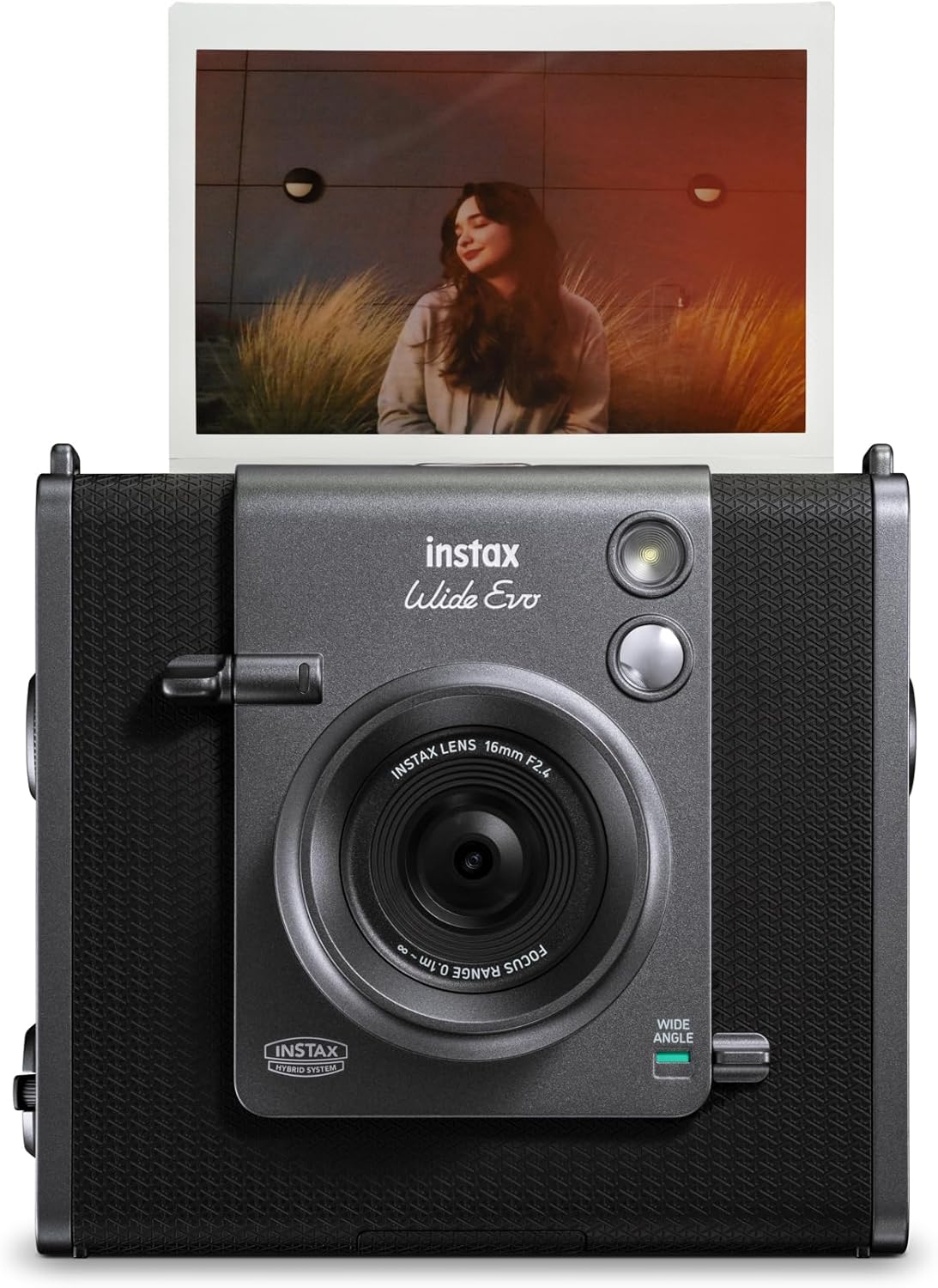 Fujifilm Instax Wide Evo Black, Digitale Hybrid-Sofortbildkamera für Instax WIDE Film, 16mm Weitwinkelobjektiv, 10 Objektiv- & Filmeffekte, USB-C, Bluetooth-App-Anbindung. | Zustand: Neu – Bild 2