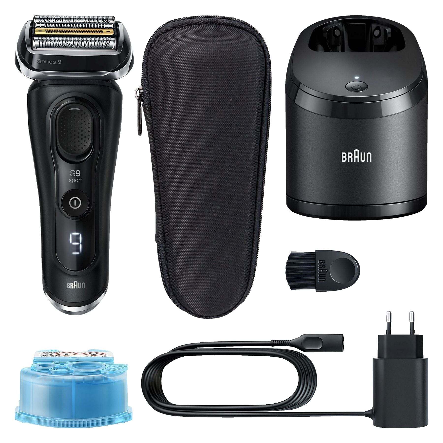 Braun Series 9 9352cc Sport Schwarz, Elektrischer Folienrasierer mit Reinigungsstation, Wet&Dry, 60 Min. Akkulaufzeit, Made in Germany | Zustand: Neu – Bild 2
