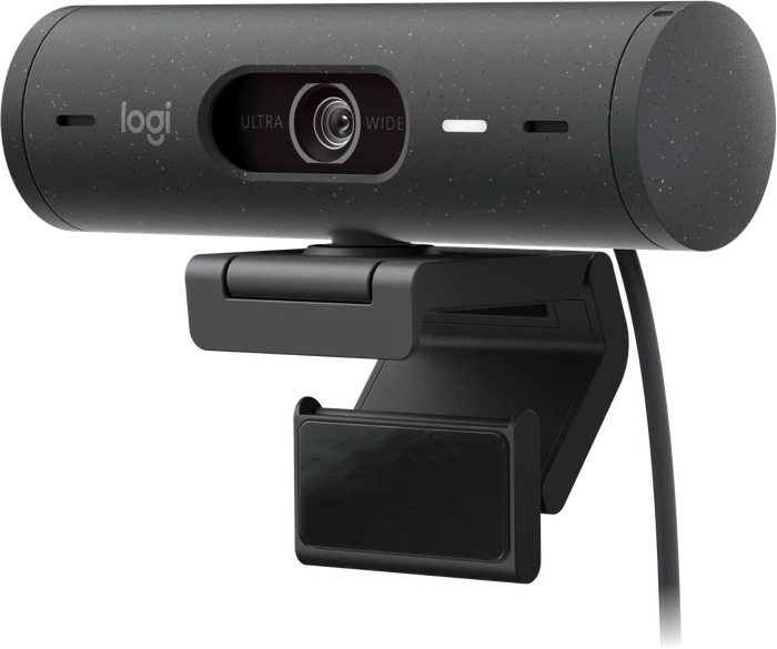 Logitech Brio 500 Webcam Grafit, Full HD 1080p, USB-C, mit integrierter Abdeckblende und Originalverpackung | Zustand: Sehr Gut