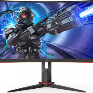 AOC Gaming C27G2ZU/BK 27 Zoll Curved, FHD Monitor, 240Hz, 0,5ms Reaktionszeit, VA-Panel, Schwarz | Rot, höhenverstellbarer Standfuß | Zustand: Gut