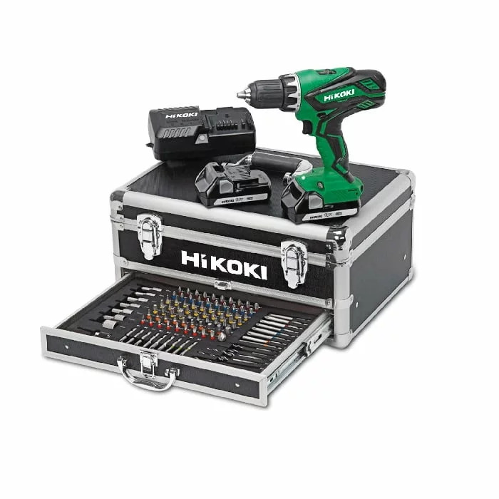 HiKOKI DS18DJL Akku-Bohrschrauber, 18V, inkl. 2 Akkus 1,5Ah, Ladegerät und umfangreichem Bit- und Bohrersortiment im Koffer | Zustand: Wie Neu – Bild 2
