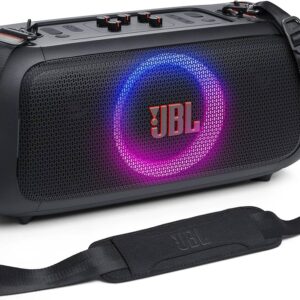 JBL PartyBox On-The-Go, Schwarz, Tragbarer Bluetooth-Party-Lautsprecher mit Lichtshow, 100 Watt Leistung,  ohne Funkmikrofon. | Zustand: Gut
