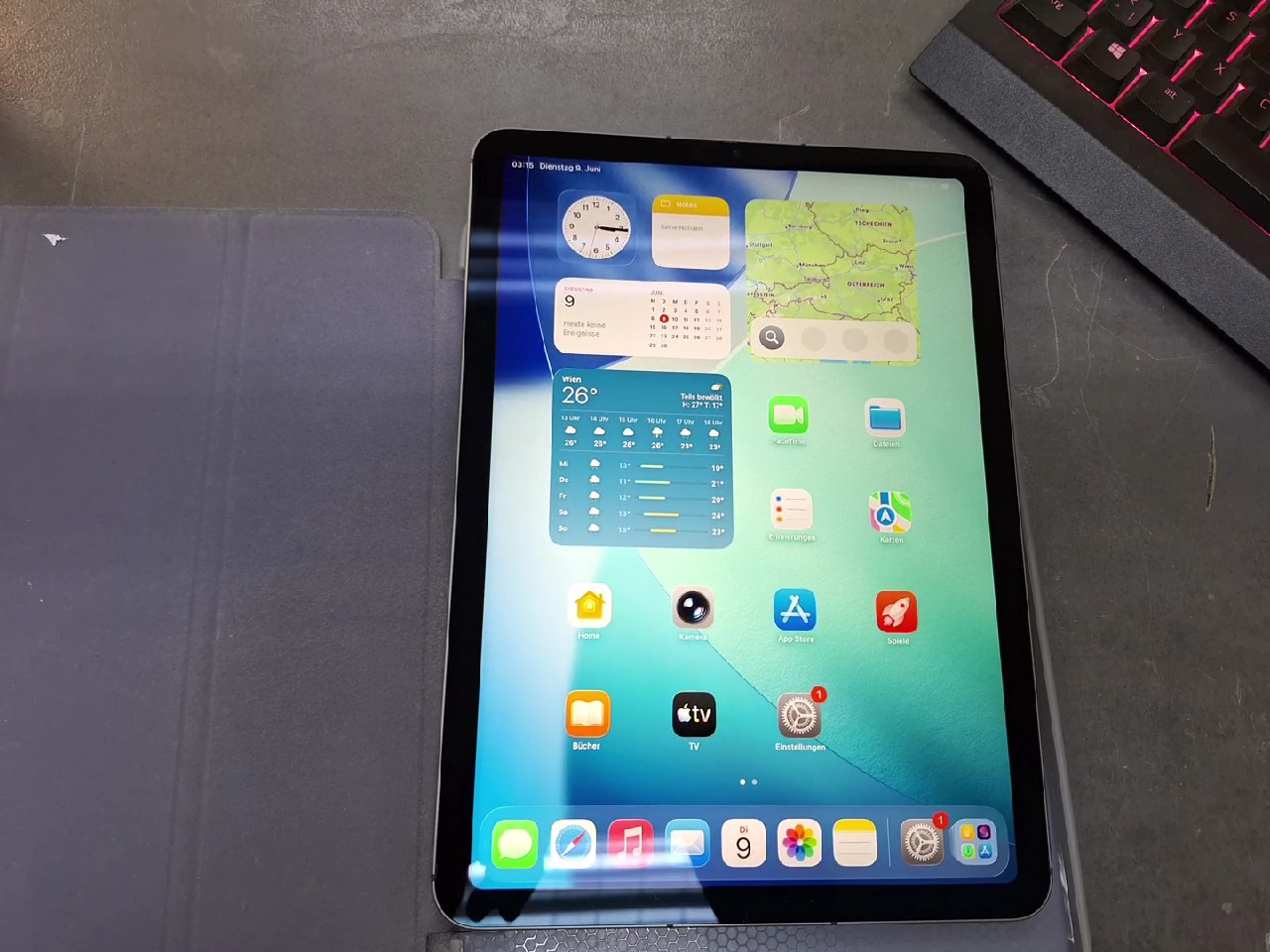 Apple iPad Air 5. Gen 2022 Space Gray, 64 GB, Wi-Fi + Cellular (5G), M1 Chip, 10,9 Zoll, SIM-Karten-Schlitten fehlt | Zustand: Gut – Bild 3
