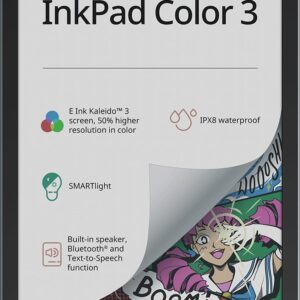 PocketBook InkPad Color 3, 7,8 Zoll E-Ink Kaleido 3 Farbdisplay, 32 GB Speicher, Bluetooth, Lautsprecher, IPX8 wasserfest, Hülle | Zustand: Sehr Gut