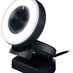 Razer Kiyo Webcam Schwarz, Full-HD Streaming-Kamera mit integriertem, einstellbarem Ringlicht, Autofokus, inkl. OVP.