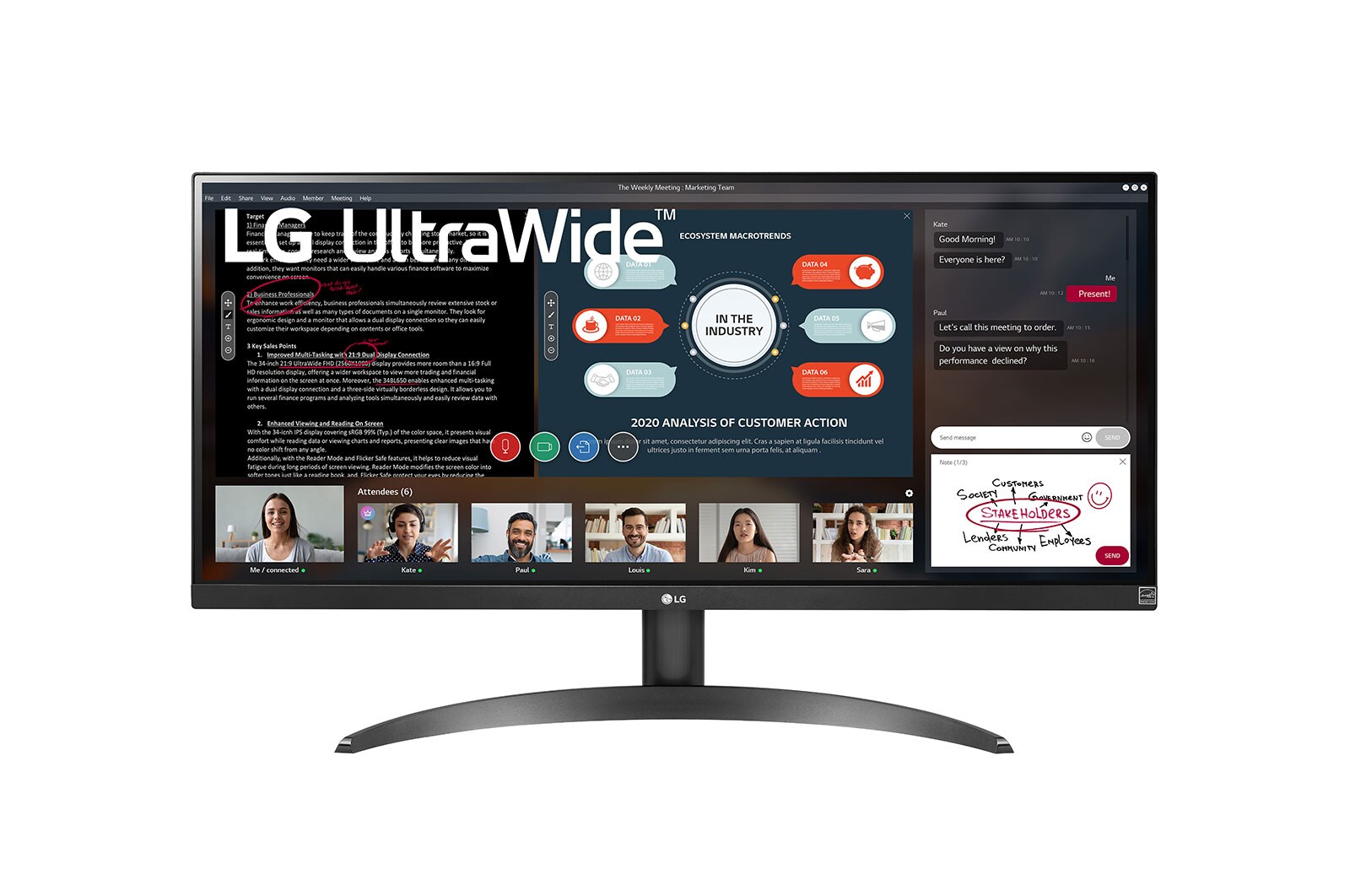 LG 29WP500-B 29 Zoll UltraWide Monitor, 2560x1080 IPS-Display, 75Hz, inkl. Netzteil, Display weist Kratzer auf | Zustand: Sehr Gut