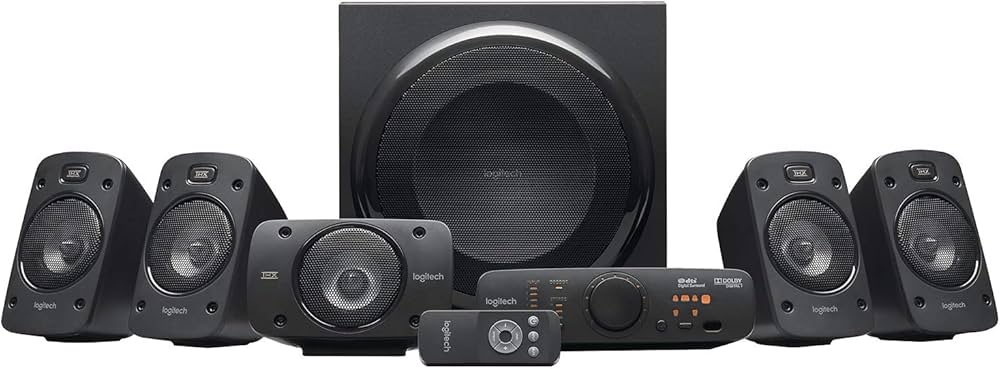 Logitech Z906 5.1 System, THX-zertifiziertes 5.1 Surround-System mit 500W RMS Leistung und aktivemSubwoofer. | Zustand: Gut
