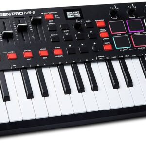 M-Audio Oxygen Pro Mini, 32-Tasten USB-MIDI-Controller mit anschlagsdynamischen Tasten, RGB-Pads, ovp Fadern und Drehreglern. | Zustand: Sehr Gut
