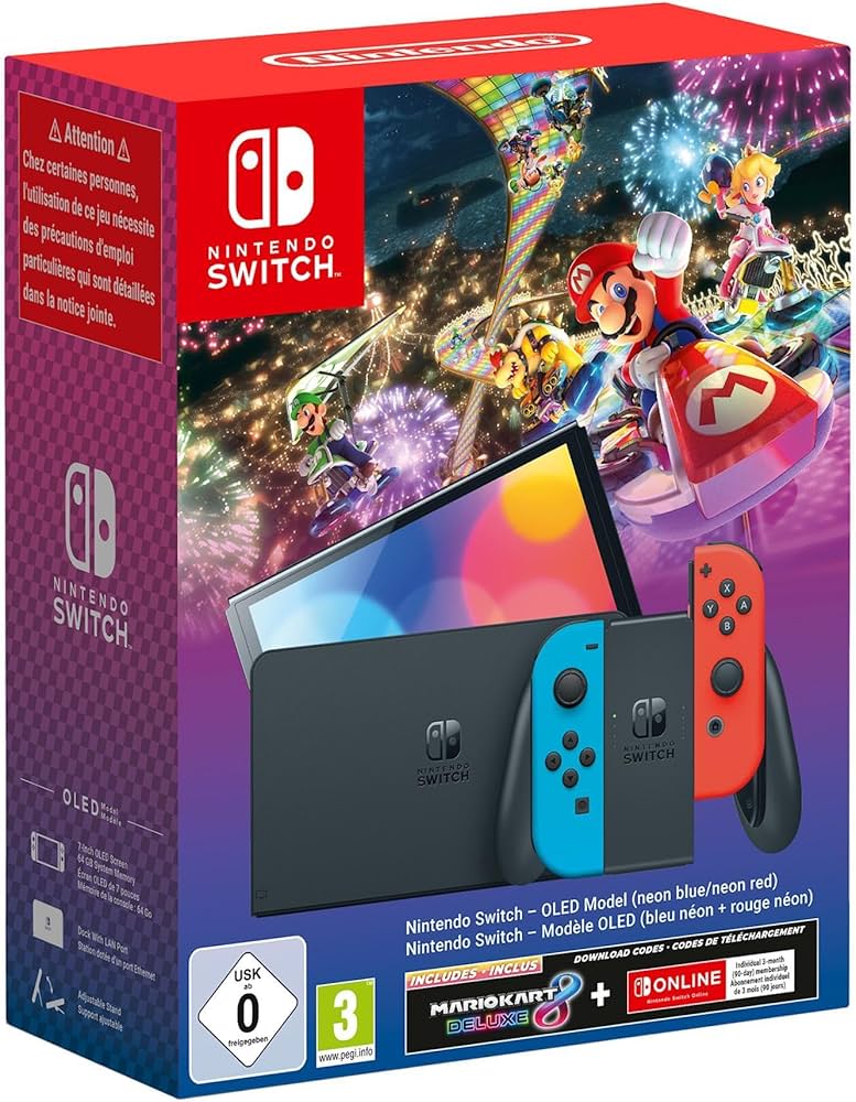 Nintendo Switch OLED Mario Kart 8 Bundle, OVP | Inklusive Mario Kart 8 Deluxe | Zustand: Sehr Gut | Farbe: rot