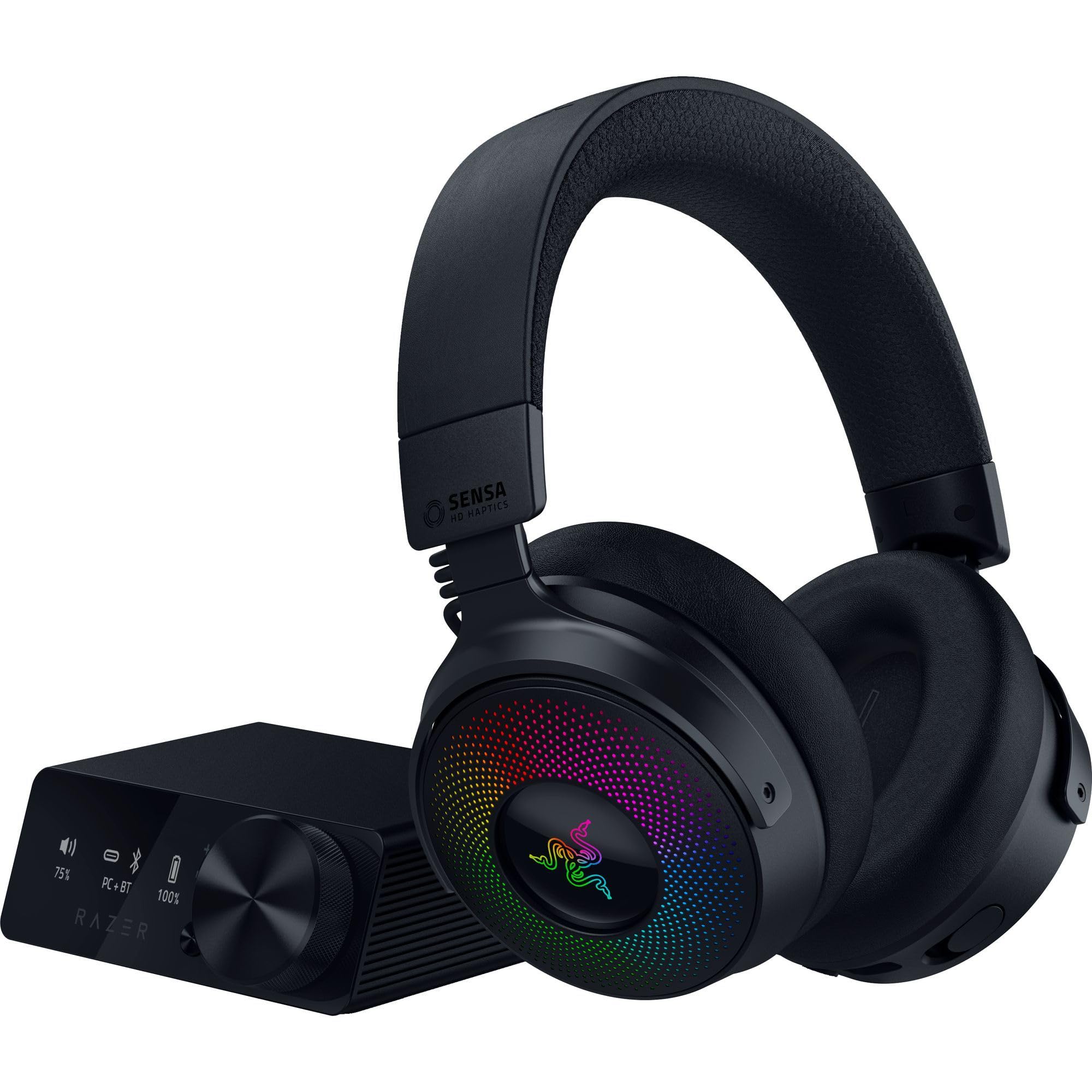 Razer Kraken V4 Pro Wireless Gaming Headset, Kabelloses Headset mit OLED Control Hub, Sensa HD Haptik, 4-fach Konnektivität, in OVP. | Zustand: Wie Neu