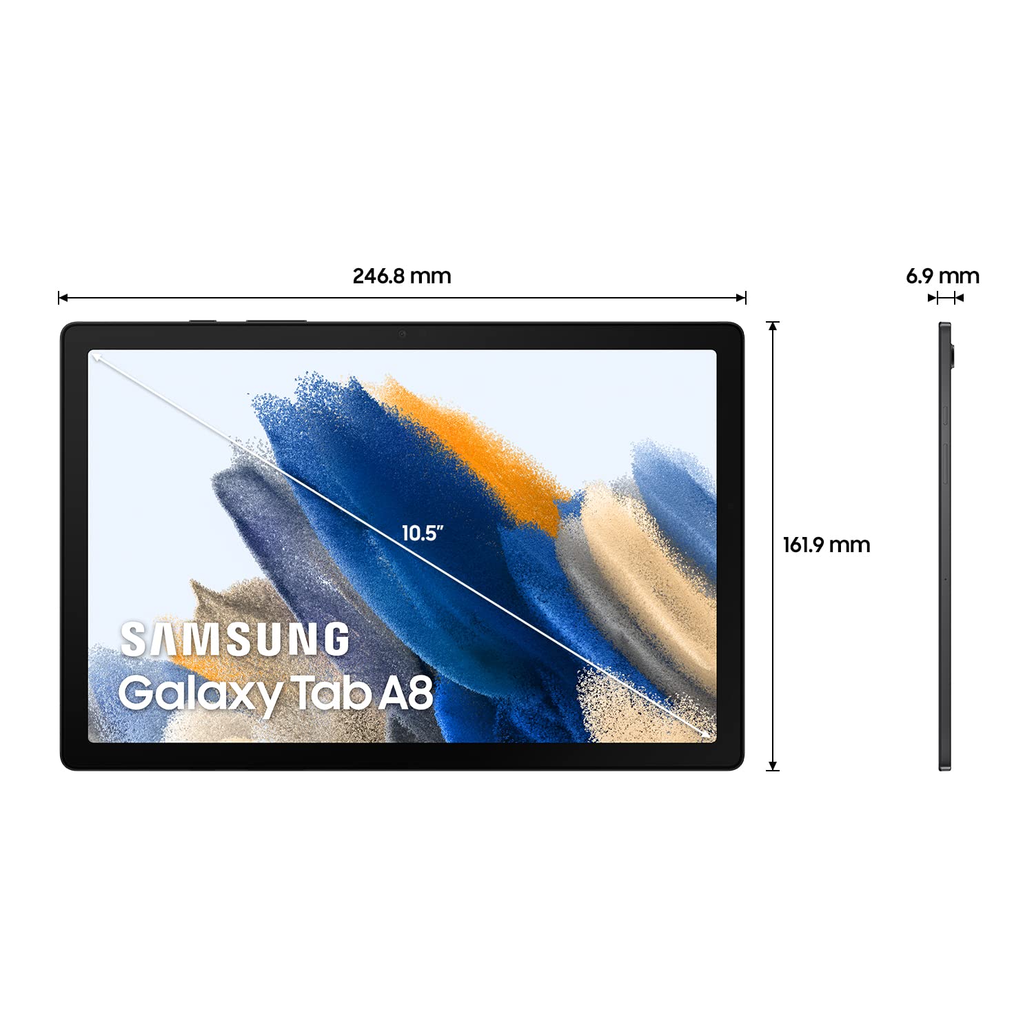 Samsung Galaxy Tab A8 10.5 (2021), 10,5 Zoll Display, Unisoc T618 Prozessor, 4 Lautsprecher mit Dolby Atmos, schlankes MetalLadegerätehäuse | Zustand: Sehr Gut