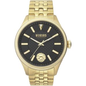 Versus Versace Colonne VSPHI0620 Gold, Herrenuhr, Quarzwerk, schwarzes Zifferblatt, Gehäusedurchmesser 45 mm, Edelstahl, inkl. OVP | Zustand: Sehr Gut