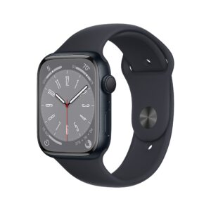 Apple Watch Series 8 GPS 45mm Aluminium, Apple Watch Series 8 (GPS) 45mm Aluminium, ovp, 32GB Speicher, mit Ladekabel und Band. | Zustand: Sehr Gut | Farbe: schwarz