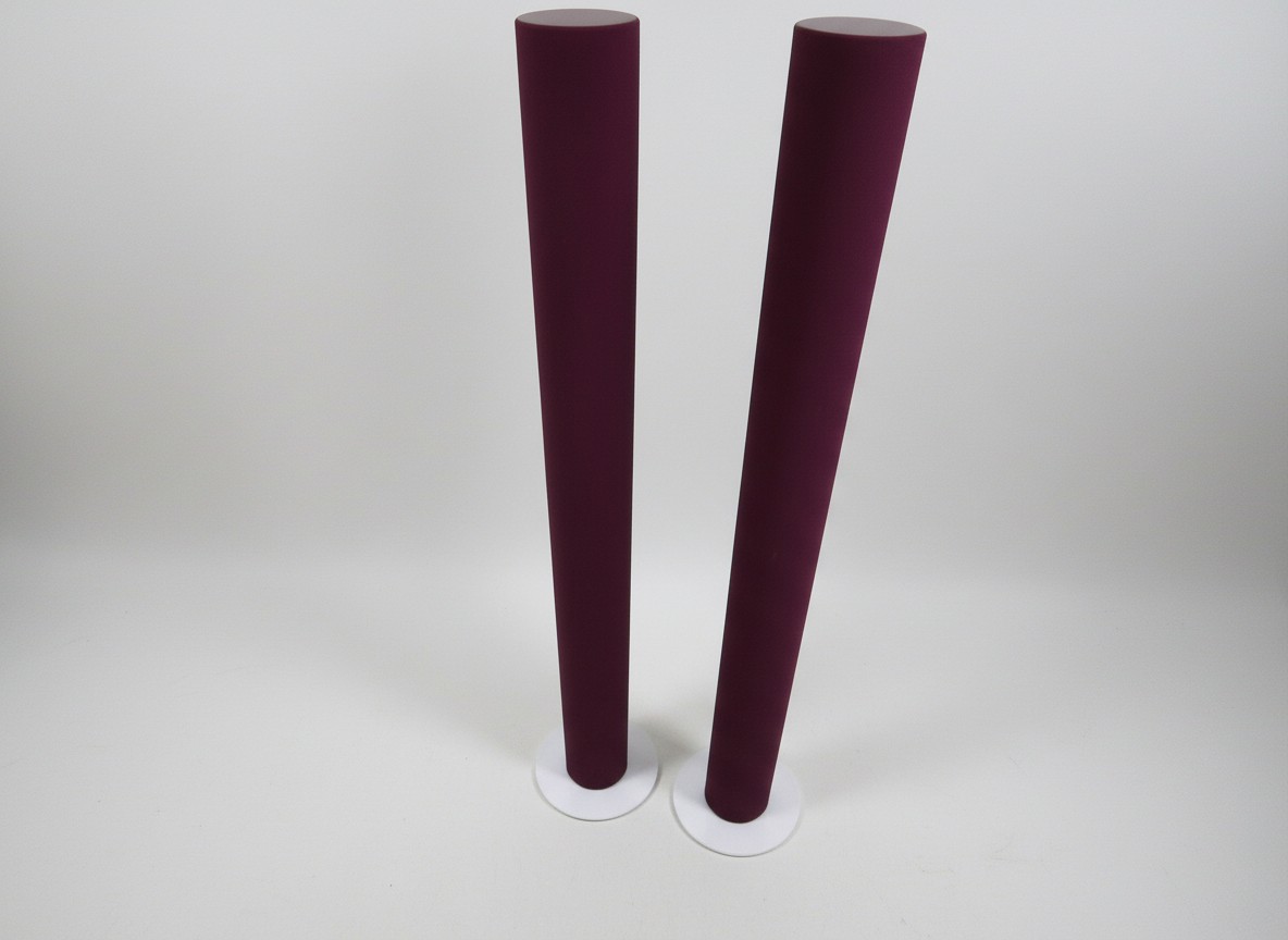 Bang & Olufsen Beolab 6000, 2x aktive Standlautsprecher, Aluminiumgehäuse, Farbe Bordeaux | Dunkelrot.+Kabel | Zustand: Sehr Gut