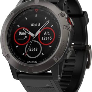 Garmin Fenix 5X, Multisport GPS-Uhr mit vorinstallierten TOPO-Karten. Inkl. Ladegerät..Zerkratzt. | Zustand: Gut | Farbe: schwarz