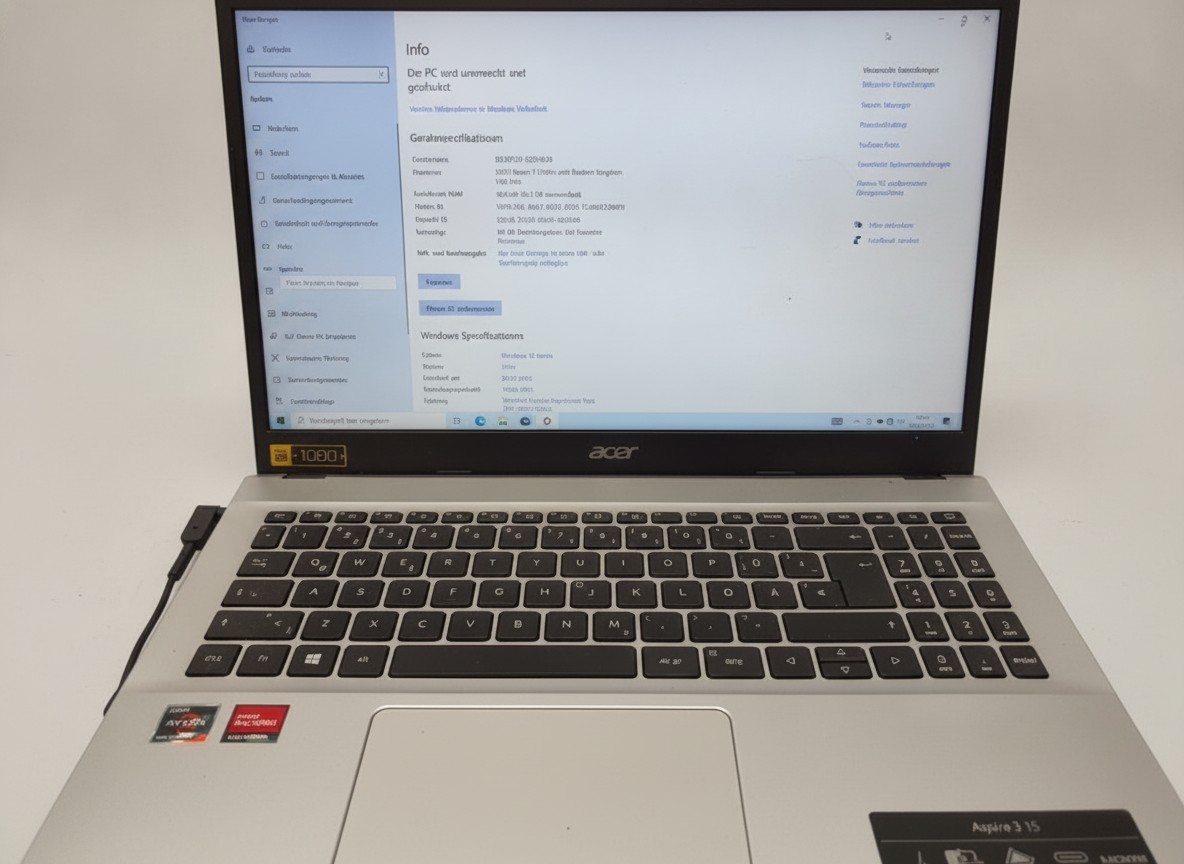 Acer Aspire 3 A315-44P, Silber, 15,6 Zoll Full-HD, AMD Ryzen 7 5700U, 16 GB RAM, Windows 10 Home, Nummernblock, Webcam | Zustand: Gut