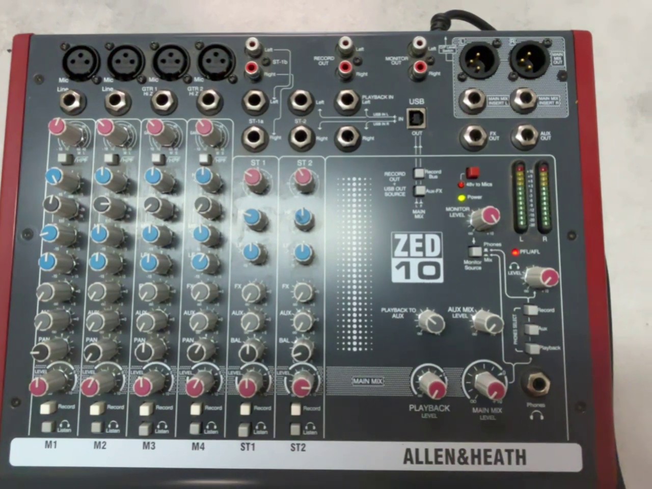 Allen & Heath ZED-10, Kompakter analoger 4-Kanal-Mixer mit USB-Audio-Interface und 2 Stereoeingängen | Zustand: Gut – Bild 3