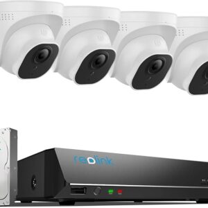 Reolink RLK8-800D4 Set Weiß, 4K Ultra HD Überwachungssystem mit NVR, 4 PoE Kameras und ohne Festplatte | Zustand: Neu