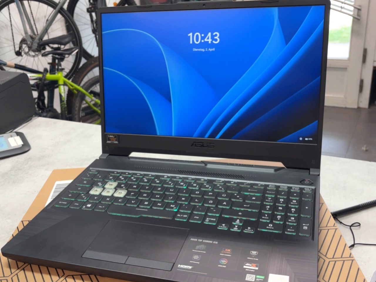 Asus TUF Gaming A15 FA506II, Ryzen 7, 2020, AMD Ryzen 7 4800H, GTX 1650 Ti, 8GB RAM, 512GB SSD, 144Hz Display, | Zustand: Sehr Gut – Bild 3