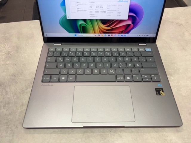 Hp14 Omnibook X 14-fe0900ng, ovp | snapdragon x elite - x1e-78-100, 16gb ram, 1tb ssd, de | qualcomm adreno x1-85 | Zustand: Sehr Gut – Bild 2