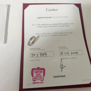 Cartier Love Ring Weißgold 52/ 3,46g, 750er Weißgold, Ringgröße 52, mit Zertifikat vom 21.03.2024 und Rechnung. | Karat: 18K | 750
