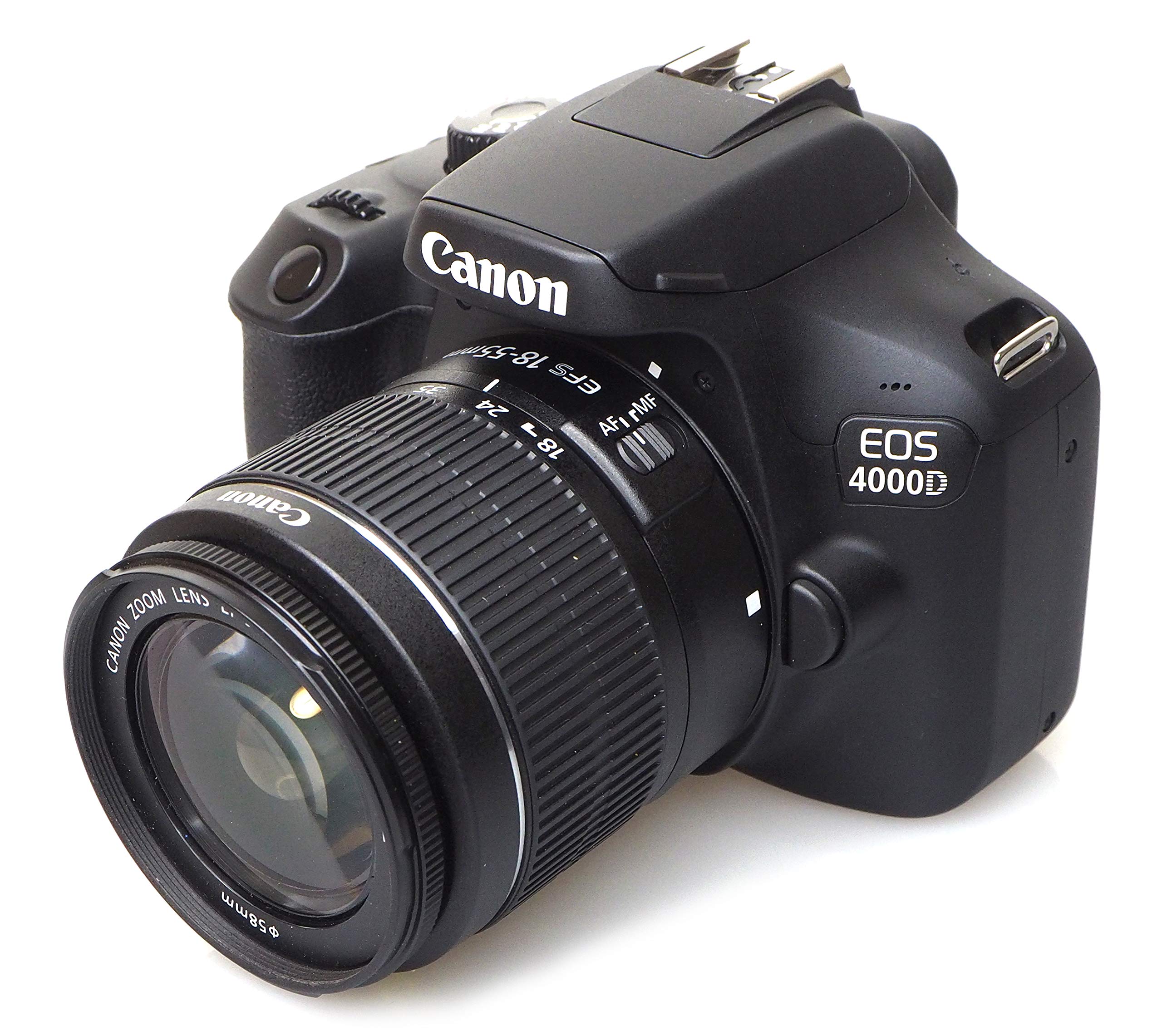 Canon EOS 4000D 2018 Schwarz, mit EF-S 18-55mm f | 3.5-5.6 III Objektiv, inklusive Ladegerät und Stoffsack | Zustand: Sehr Gut