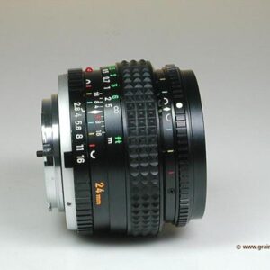 Minolta MD  24mm f/2.8, Seltenes Weitwinkelobjektiv mit variabler Bildfeldwölbung, manuelle Festbrennweite, Japan. | Zustand: Gut