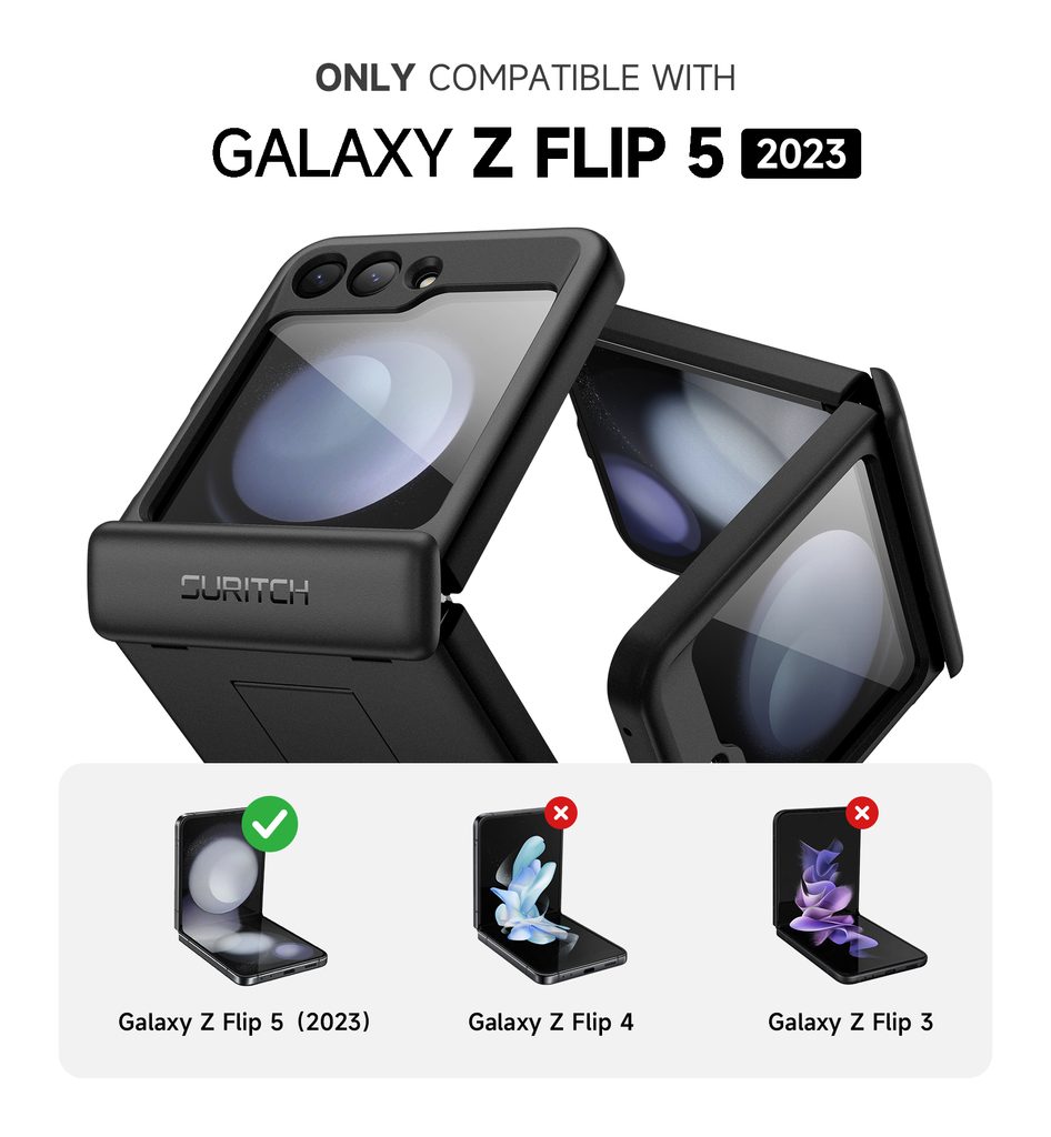 Samsung Galaxy Z Flip5 2023, Kompaktes faltbares Smartphone mit Snapdragon 8 Gen 2 Prozessor und großem Außendisplay. | SimLock: Frei | Zustand: Gut | Farbe: schwarz | Akku: Sehr Gut – Bild 4