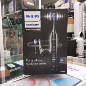 Philips Sonicare DiamondClean 9000 Schwarz, Elektrische Schallzahnbürste mit App, 4 Putzprogramme, 3 Intensitätsstufen, inkl. Ladeglas und Etui | Zustand: Neu