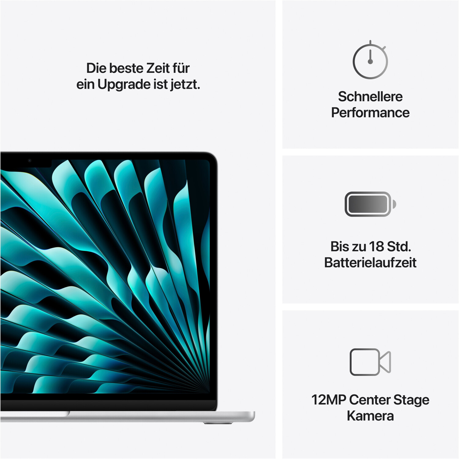 Apple MacBook Air 13" (2025) Silber, M4 Chip (10-Core CPU, 8-Core GPU), 16GB RAM, 256GB SSD, 37% Ladezyklen, Garantie bis 29.09.2026 | Zustand: Wie Neu – Bild 3