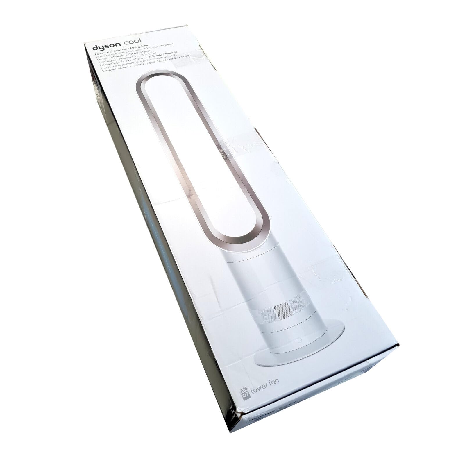 Dyson Cool AM07 Turmventilator Weiß/Silber, Inklusive Originalverpackung, Air Multiplier Technologie, 10 Geschwindigkeitsstufen, Timer | Zustand: Neu – Bild 2