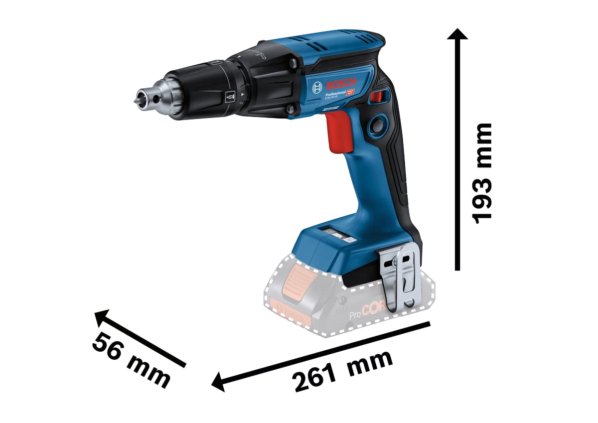 Bosch Professional GTB 18V-45, Akku-Trockenbauschrauber, bürstenlos, PowerSAVE-Modus, einziehbarer Tiefenanschlag, Solo-Version | Zustand: Neu – Bild 2