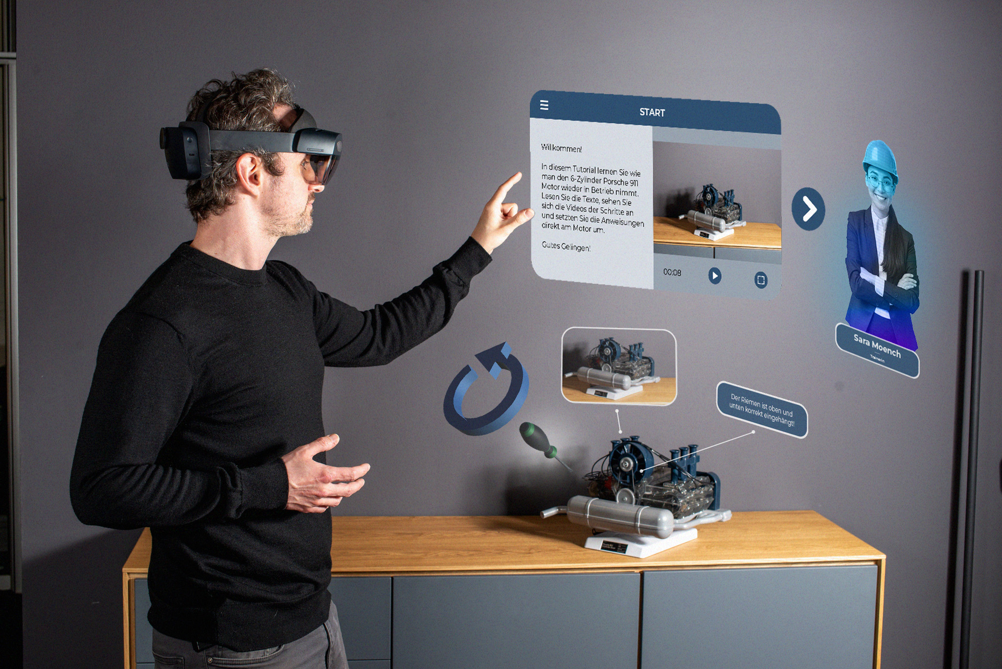 Microsoft HoloLens 1 Mixed Reality Headset, Autarkes AR-Headset mit Tasche und Ladegerät, ideal für industrielle Anwendungen und Training. | Zustand: Gut – Bild 3