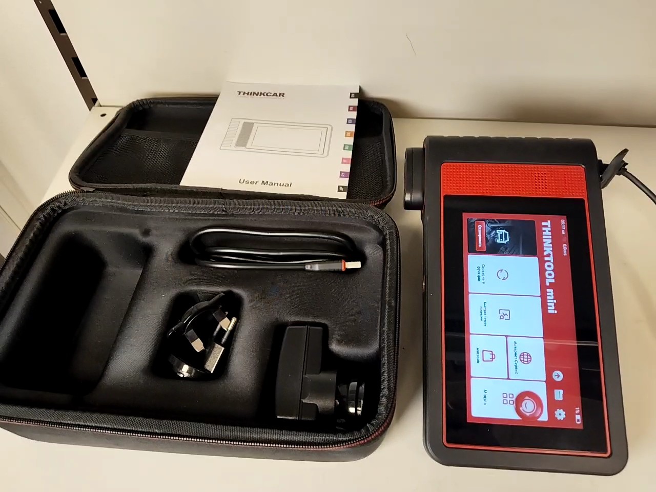 Thinkcar Thinktool Mini, Professionelles OBD2-Diagnose-Tablet mit 6-Zoll-Touchscreen, Vollsystemdiagnose, 28 Reset-Funktionen, inkl. Tasche, Netzteil und Bedienungsanleitung. | Zustand: Wie Neu