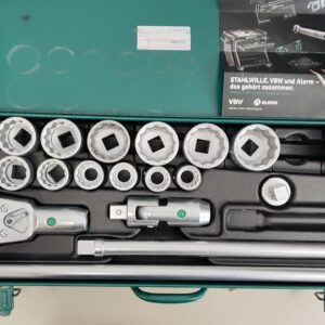 Stahlwille 55A/16/6 Steckschlüsselsatz 3/4" , Steckschlüsselsatz 20-tLadegerät 2 fehlen: Verlängerung 3 | 4" Nr. 559: l. 200 und Steckschlüsseleinsatz mit Doppelsechskant 3 | 4" Nr. 55a: 1 7 | 8