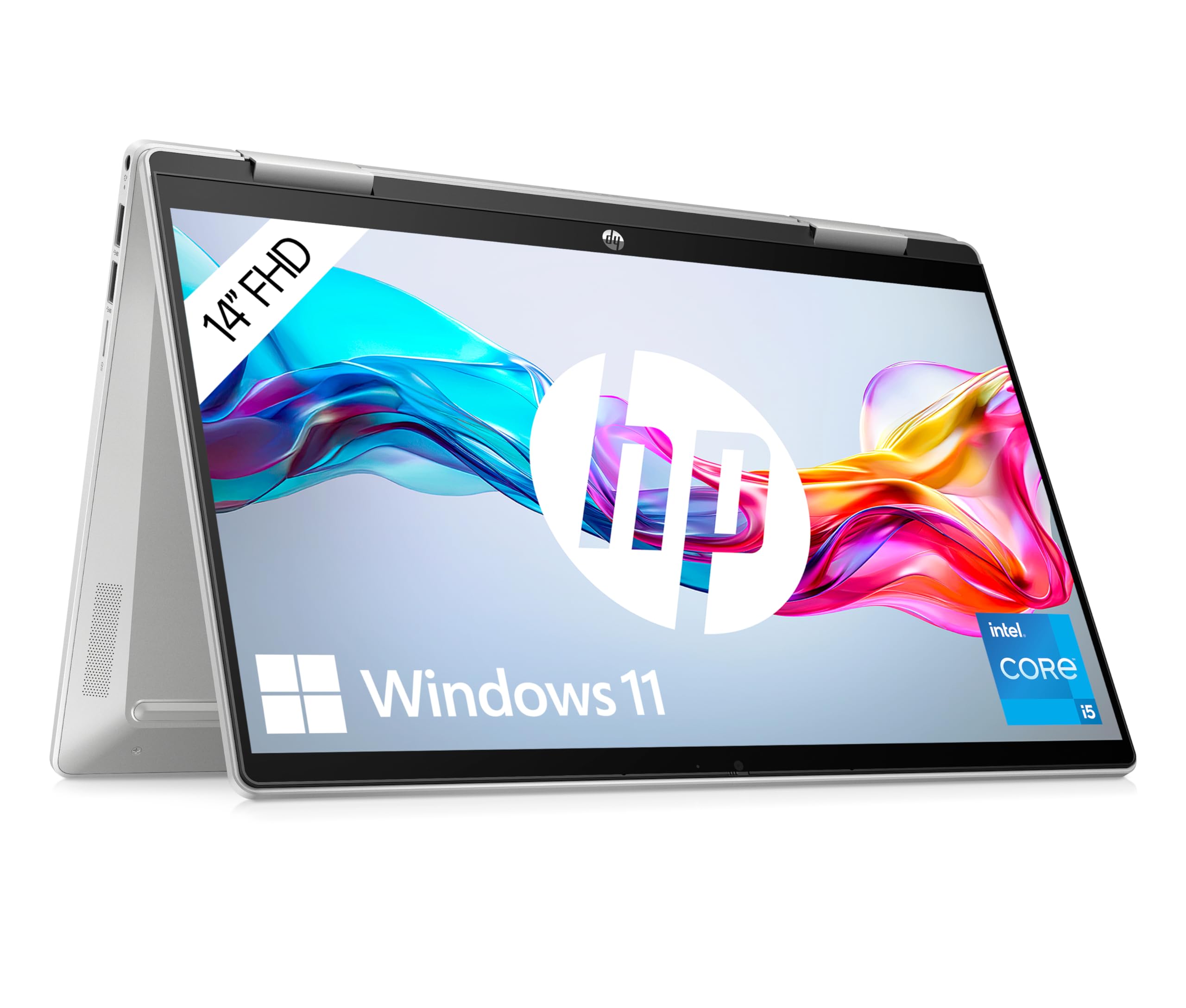 HP Pavilion x360 (2022) Silber, 14 Zoll FHD Touchscreen, Intel i5-1235U, 8GB RAM, 512GB SSD, Win 11, inkl. Ladegerät | Zustand: Sehr Gut