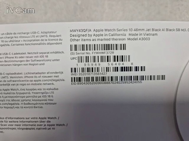 Apple Watch Series 10 46mm Diamantschwarz, Aluminiumgehäuse, GPS + Cellular, Sportarmband schwarz M | L, Modell A3003 | Zustand: Neu – Bild 2