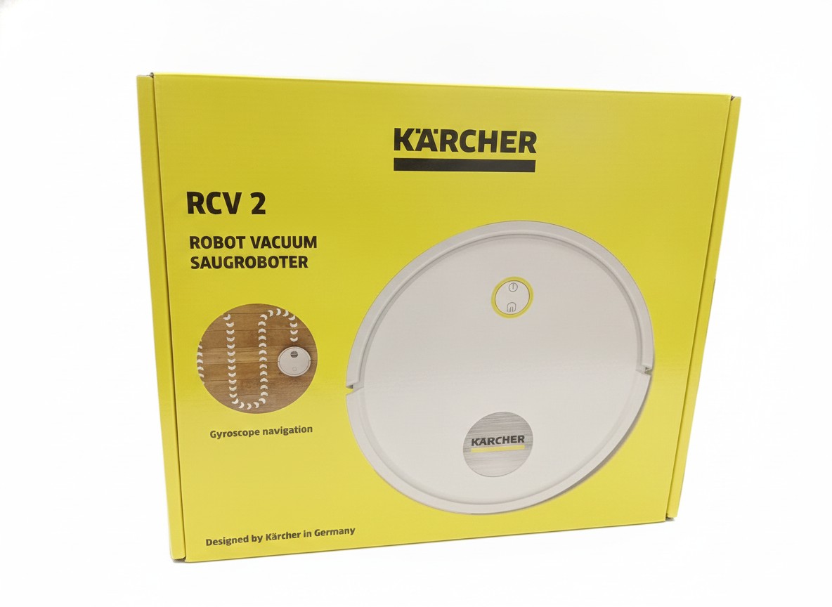 Kärcher RCV 2 Saugroboter Weiß, 4000 Pa Saugkraft, 130 Min. Laufzeit, 420 ml Staubbehälter, 250 ml Wassertank, inkl. Zubehör | Zustand: Neu