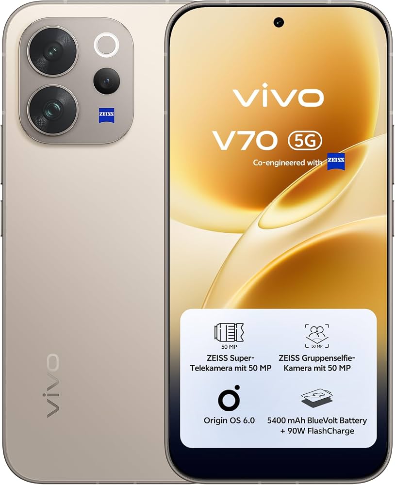 Vivo V70 256GB, OVP | SimLock: Frei | Zustand: Sehr Gut | Farbe: grau | Akku: Sehr Gut – Bild 3