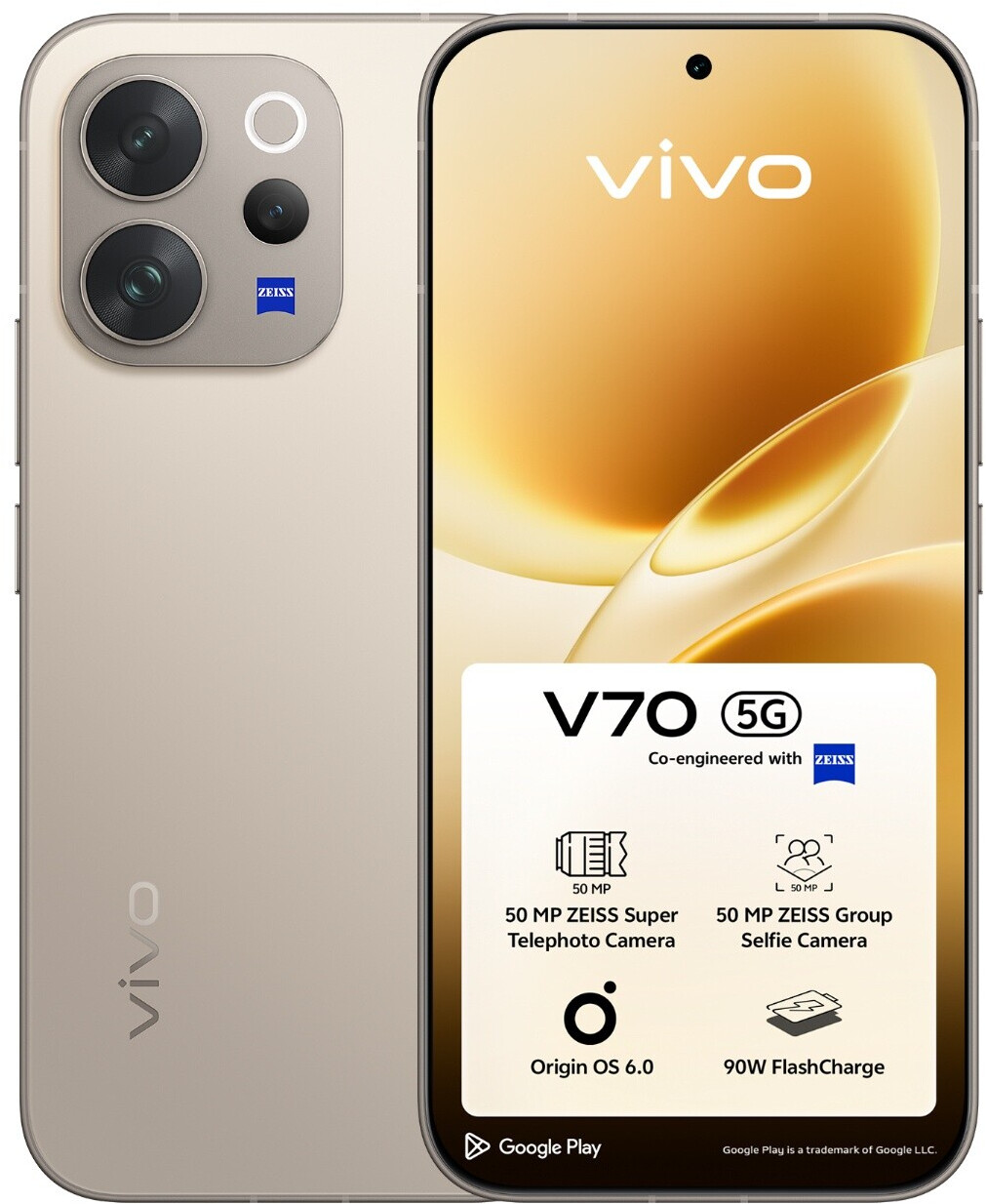 Vivo V70 256GB 2026 Schwarz, 5G Smartphone, 256 GB Speicher, AMOLED-Display, Originalverpackt | SimLock: Frei | Zustand: Sehr Gut | Farbe: Cream | Akku: Sehr Gut