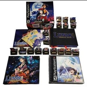 Lunar 2 Eternal Blue Complete PS1, Collector's Edition inkl. 5 CDs, Artbook, Lucia-Anhänger, Weltkarte und Charakter-Standees. | Zustand: Wie Neu