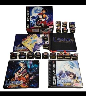 Lunar 2 Eternal Blue Complete PS1, Collector's Edition inkl. 5 CDs, Artbook, Lucia-Anhänger, Weltkarte und Charakter-Standees. | Zustand: Wie Neu