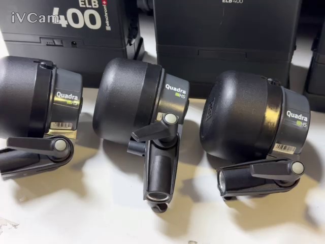 Elinchrom ELB 400 Set mit Quadra HS Köpfen, Mobiles Blitz-Set mit 3x ELB 400 Generatoren, 3x Quadra HS Blitzköpfen, Ladegerät und Koffer. | Zustand: Gut – Bild 2