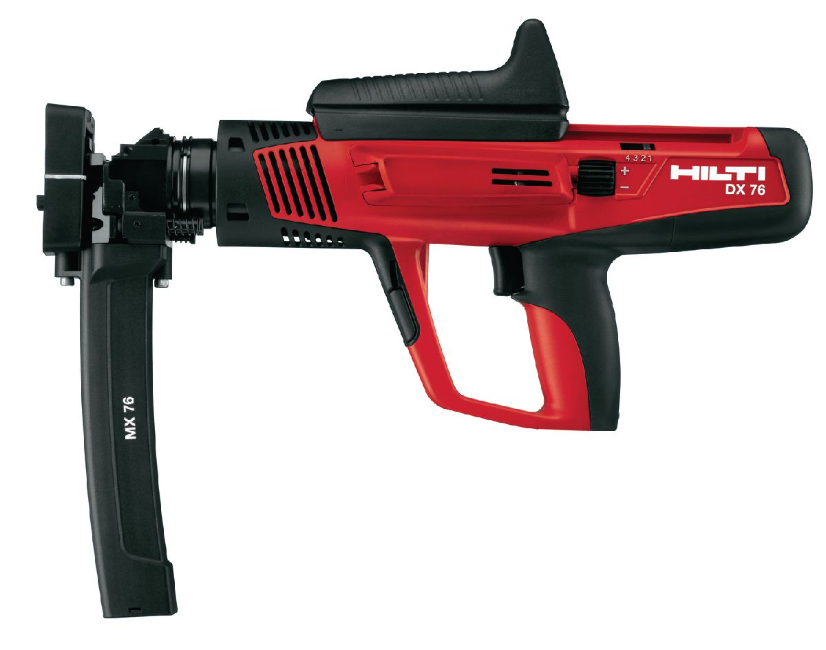 Hilti Bolzensetzgerät DX 76 MX, rot, Inklusive Koffer, Nagelmagazin MX 76, Reinigungsset und Sicherheitsbrille. | Zustand: Gut