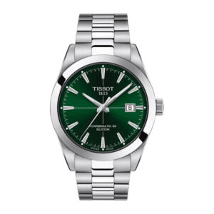 Tissot Gentleman Powermatic 80 Grün, Automatikuhr mit grünem Zifferblatt, Edelstahlarmband und Originalverpackung.  | Zustand: Sehr Gut