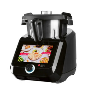 Silvercrest Monsieur Cuisine Smart SKMS 1200 B1 schwarz, Smarte Küchenmaschine mit Kochfunktion, 8-Zoll-Farbdisplay, integrierter Waage und WLAN-Anbindung für geführtes Kochen. | Zustand: Neu