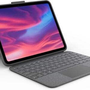 Logitech Combo Touch iPad 10 (2022) Grau, Case mit abnehmbarer Tastatur, verstellbarer Halterung, iPadOS-Sondertasten, passgenauer Schutz, neuwertig da nur Verpackung geöffnet | Zustand: Wie Neu